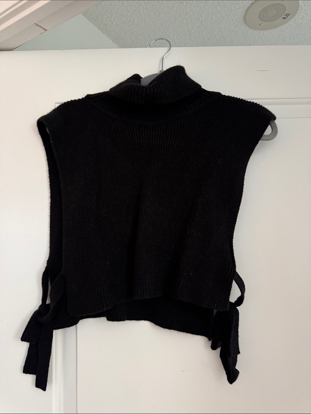 Joe Fresh Black Sleeveless Turtleneck Sweater Vest with Side Ties